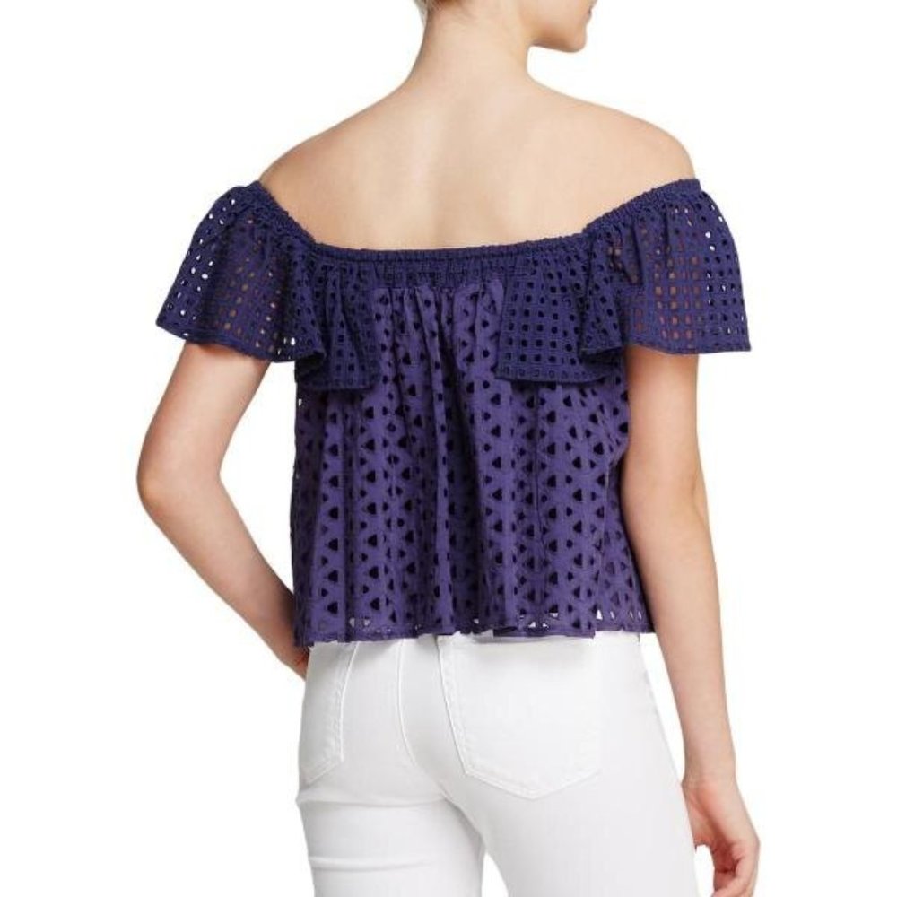 Rebecca Minkoff Celestine Eyelet Ruffle Top - Picture 3 of 8
